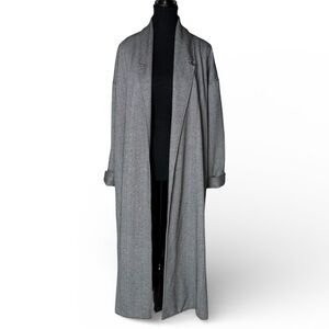 Herringbone Chevron Pattern Sweater Coat Duster Oversized Coatigan Size Large XL